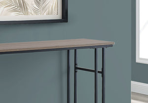 Homeroots 47" Gray And Black Frame Console Table With Shelves   376512