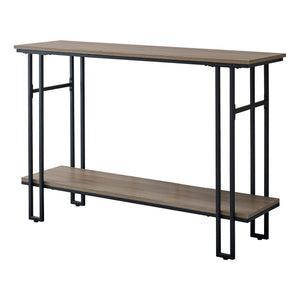 Homeroots 47" Gray And Black Frame Console Table With Shelves   376512