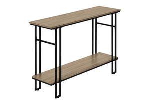 HomeRoots 47" Stylish Gray and Black Console Table with Shelves - Perfect for Entryways, Living Rooms, and More! 376512