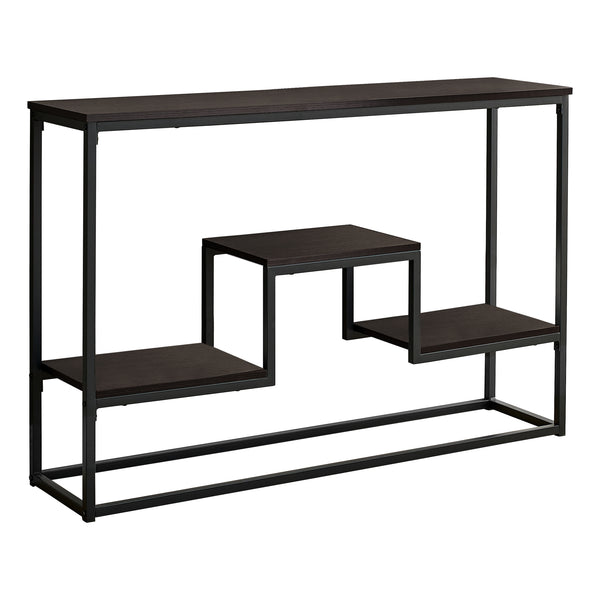 Homeroots 48" Brown And Black Frame Console Table With Shelves   376516