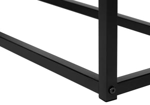 HomeRoots 48" Multi-Functional Console Table with Brown Top, Black Metal Frame & 3 Shelves for Stylish Storage 376516