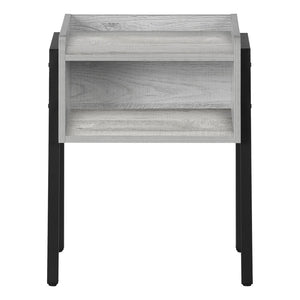 HomeRoots 23" Rectangular Grey & Black Metal Accent Table - Stylish Storage & Display for Modern Living Spaces 376517