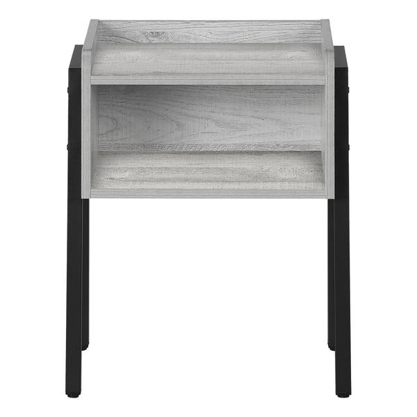 HomeRoots 23" Rectangular Grey & Black Metal Accent Table - Stylish Storage & Display for Modern Living Spaces 376517