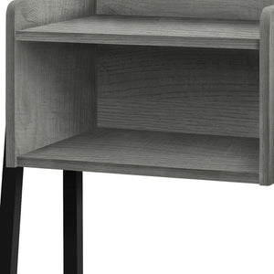 HomeRoots 23" Rectangular Grey & Black Metal Accent Table - Stylish Storage & Display for Modern Living Spaces 376517