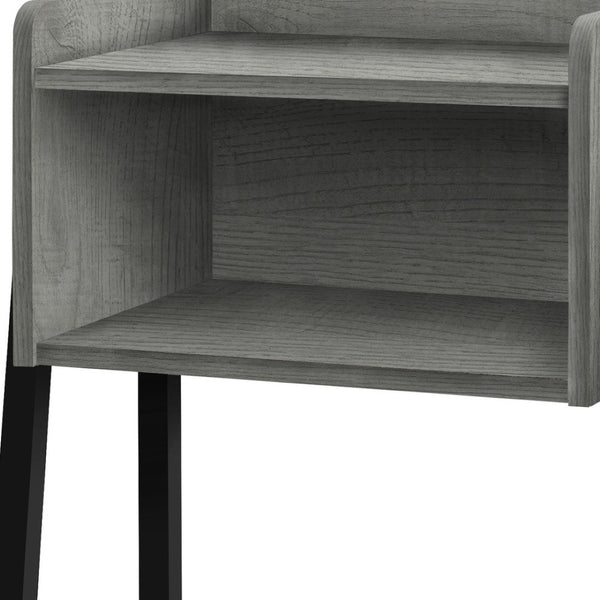 HomeRoots 23" Rectangular Grey & Black Metal Accent Table - Stylish Storage & Display for Modern Living Spaces 376517
