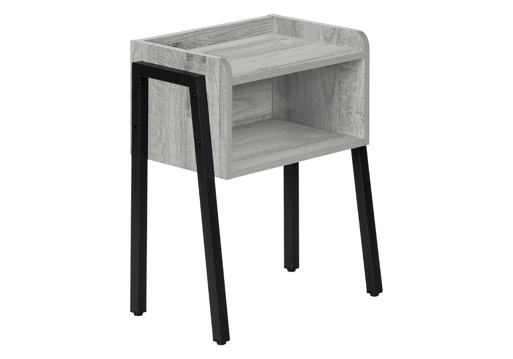 HomeRoots 23" Rectangular Grey & Black Metal Accent Table - Stylish Storage & Display for Modern Living Spaces 376517
