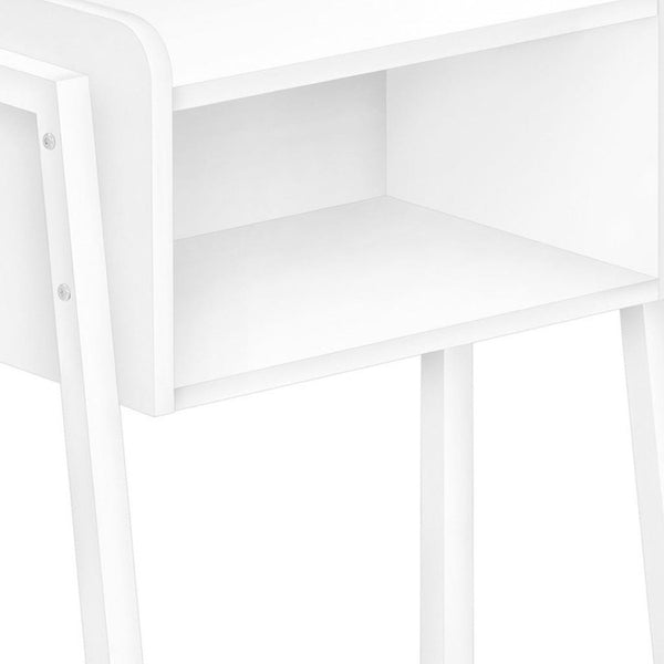HomeRoots 23" Stylish White Accent Table with Metal Legs – Perfect for Small Spaces, Modern Design & Storage 376520