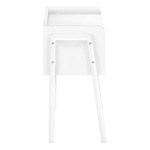 HomeRoots 23" Stylish White Accent Table with Metal Legs – Perfect for Small Spaces, Modern Design & Storage 376520