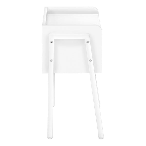HomeRoots 23" Stylish White Accent Table with Metal Legs – Perfect for Small Spaces, Modern Design & Storage 376520