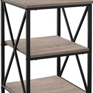 Homeroots 26" Rectangular Dark Taupe Black Metal Accent Table   376522