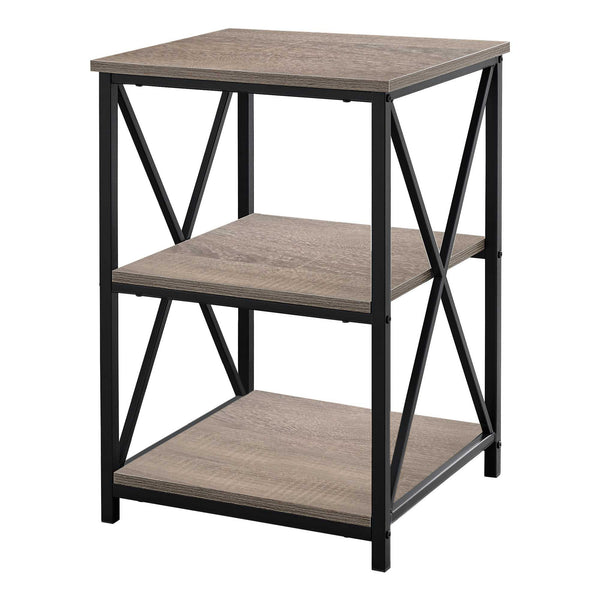 Homeroots 26" Rectangular Dark Taupe Black Metal Accent Table   376522