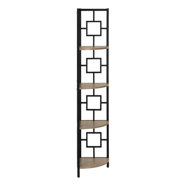 HomeRoots 62" Dark Taupe Metal Corner Bookcase - Stylish Space-Saving Storage for Home & Office Décor Solutions 376526