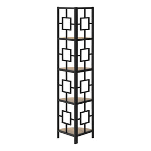 HomeRoots 62" Dark Taupe Metal Corner Bookcase - Stylish Space-Saving Storage for Home & Office Décor Solutions 376526