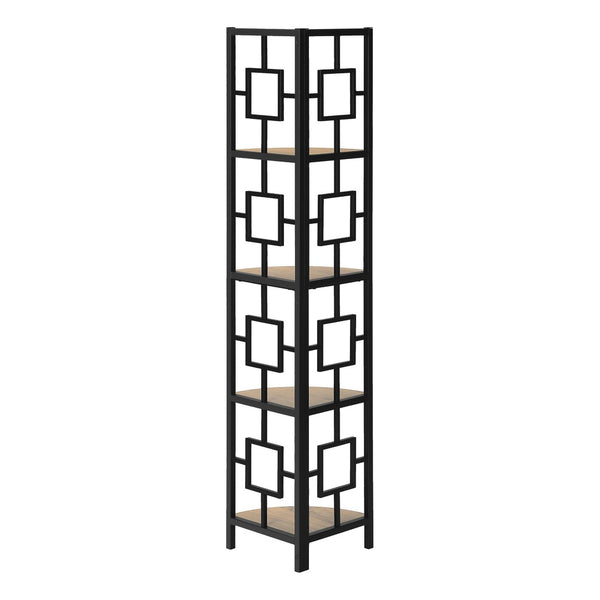 HomeRoots 62" Dark Taupe Metal Corner Bookcase - Stylish Space-Saving Storage for Home & Office Décor Solutions 376526