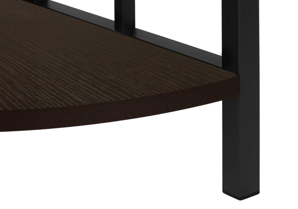 HomeRoots 62" Espresso Metal Corner Bookcase - Stylish Space-Saving Design for Home Office & Living Room Décor 376527