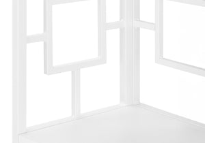 HomeRoots 62" White Metal Corner Bookcase - Stylish Four-Tier Storage for Small Spaces & Modern Decor Solutions 376528