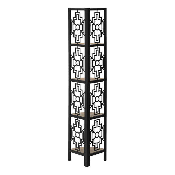 HomeRoots Taupe Metal Four-Tier Corner Bookcase – Stylish Space-Saving Storage for Modern Home Decor & Organization 376534