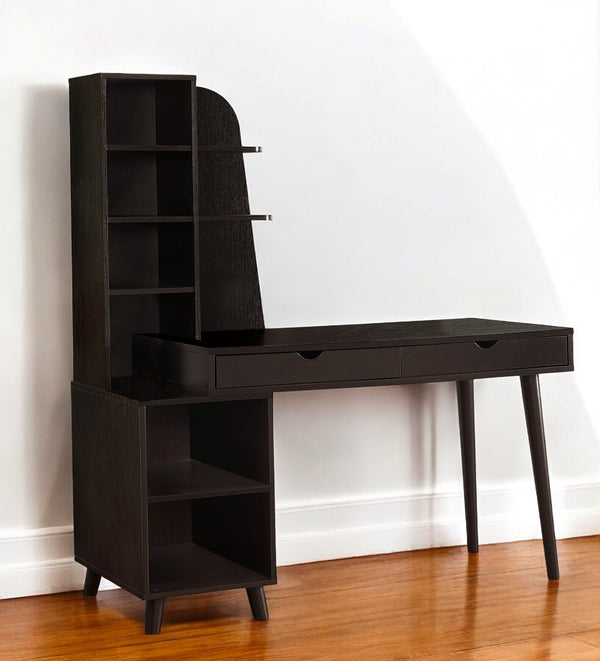 Homeroots 55" Espresso Computer Desk With Two Drawers   376537