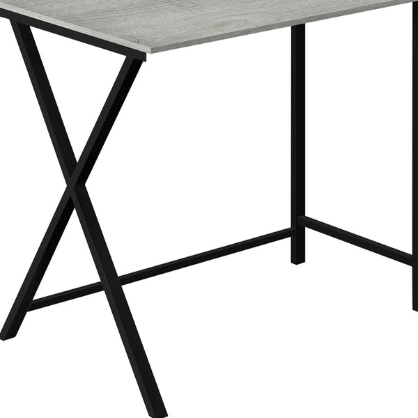 Homeroots 55" Gray And Black L Shape Computer Desk   376541