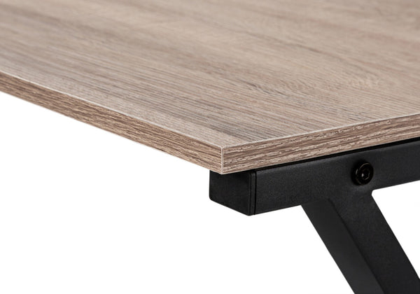 HomeRoots 55" Modern Taupe & Black L-Shaped Computer Desk for Home Office, Study, or Remote Work Setup 376542
