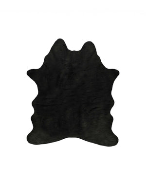 Homeroots 4' X 5' Black Faux Cowhide Washable Area Rug  Faux Cowhide 376624
