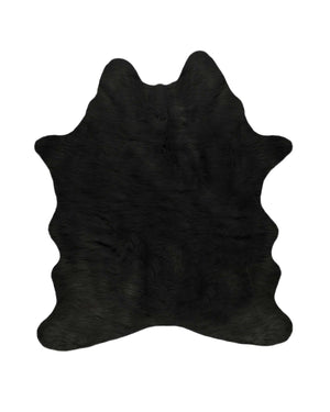 Homeroots 5' X 7' Black Faux Cowhide Area Rug  Acrylic 376625