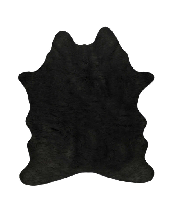 Homeroots 5' X 7' Black Faux Cowhide Area Rug  Acrylic 376625