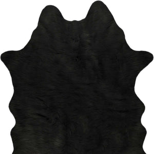 Homeroots 5' X 7' Black Faux Cowhide Area Rug  Acrylic 376625