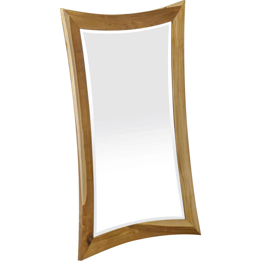 Homeroots 35" Brown Abstract Wood Framed Bathroom Vanity Mirror  Wood 376660