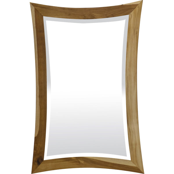 Homeroots 35" Brown Abstract Wood Framed Bathroom Vanity Mirror  Wood 376660