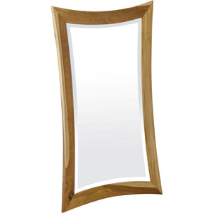 Homeroots 35" Brown Abstract Wood Framed Bathroom Vanity Mirror  Wood 376660