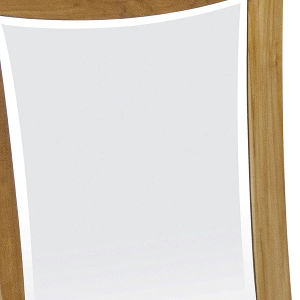 HomeRoots 35" Brown Abstract Wood Framed Mirror – Modern Artistic Design for Bathroom or Vanity Decor Upgrade 376660