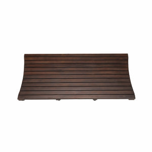 Homeroots 40" Dark Brown Teak Wood Bath Mat   376678