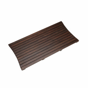 Homeroots 40" Dark Brown Teak Wood Bath Mat   376678