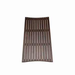 Homeroots 40" Dark Brown Teak Wood Bath Mat   376678