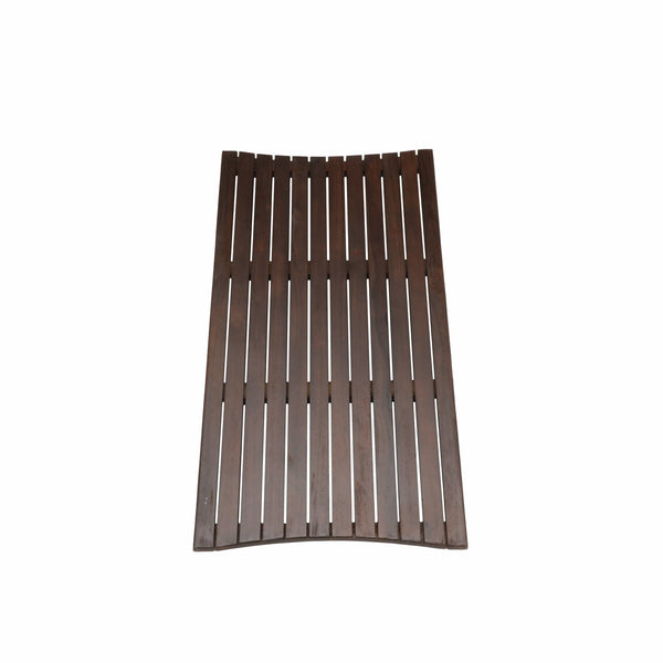 Homeroots 40" Dark Brown Teak Wood Bath Mat   376678