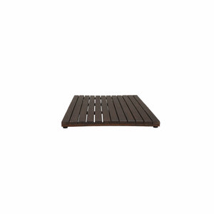 Homeroots 40" Dark Brown Teak Wood Bath Mat   376678