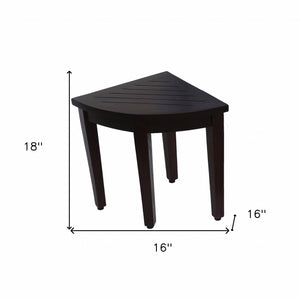 Homeroots Compact Teak Corner Shower Or Outdoor Bench With Shelf In Brown Finish  Wood 376684