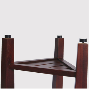 Homeroots Compact Teak Corner Shower  Outdoor Bench With Shelf In Brown Finish  Wood 376687