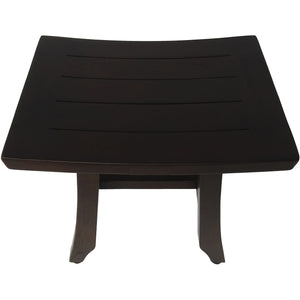 Homeroots Compact Curvilinear Teak Shower Or Outdoor Bench In Brown Finish  Wood 376694