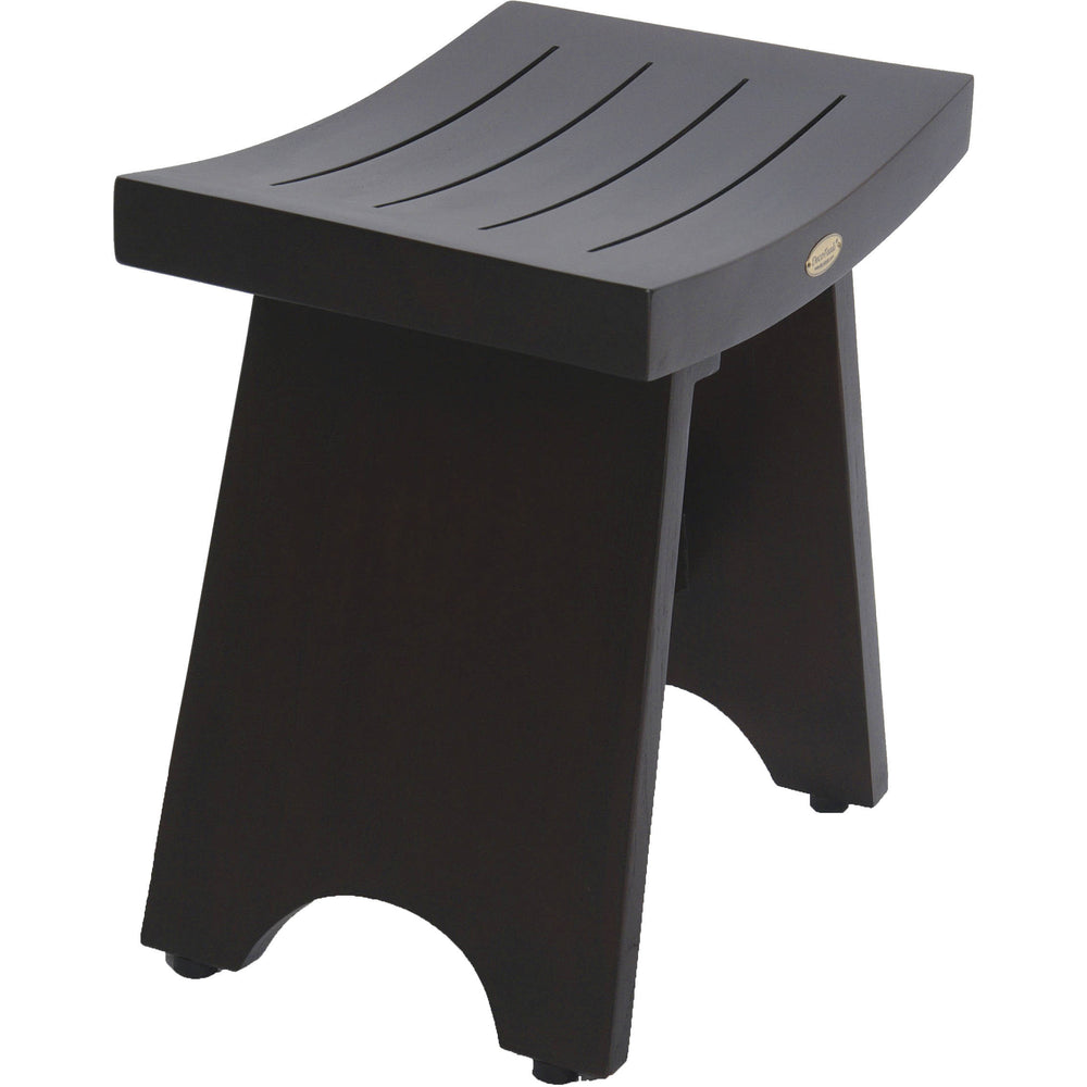 Homeroots Compact Contemporary Teak Shower Stool In Brown Finish  Wood 376697