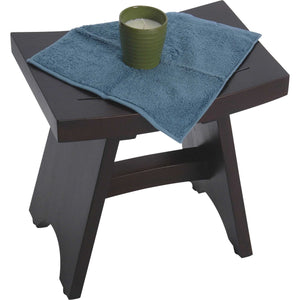 Homeroots Compact Contemporary Teak Shower Stool In Brown Finish  Wood 376697