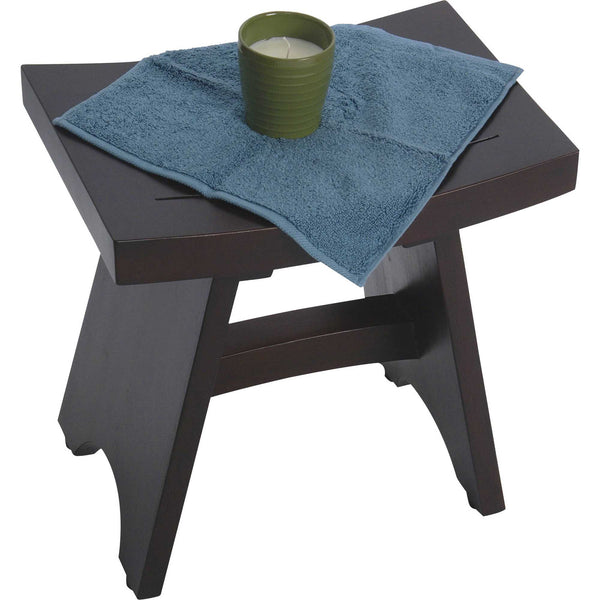 Homeroots Compact Contemporary Teak Shower Stool In Brown Finish  Wood 376697