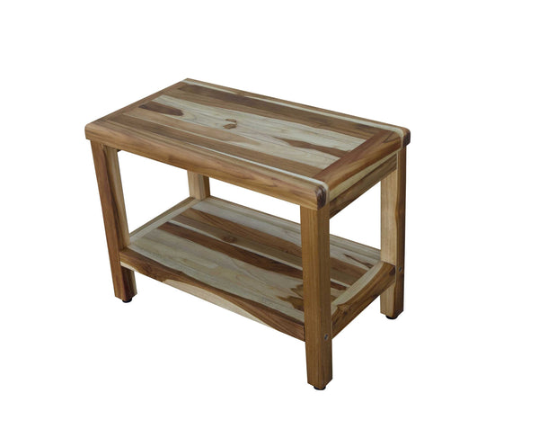 Homeroots 22" X 24" Natural Wood Shower Bench  Teak 376699