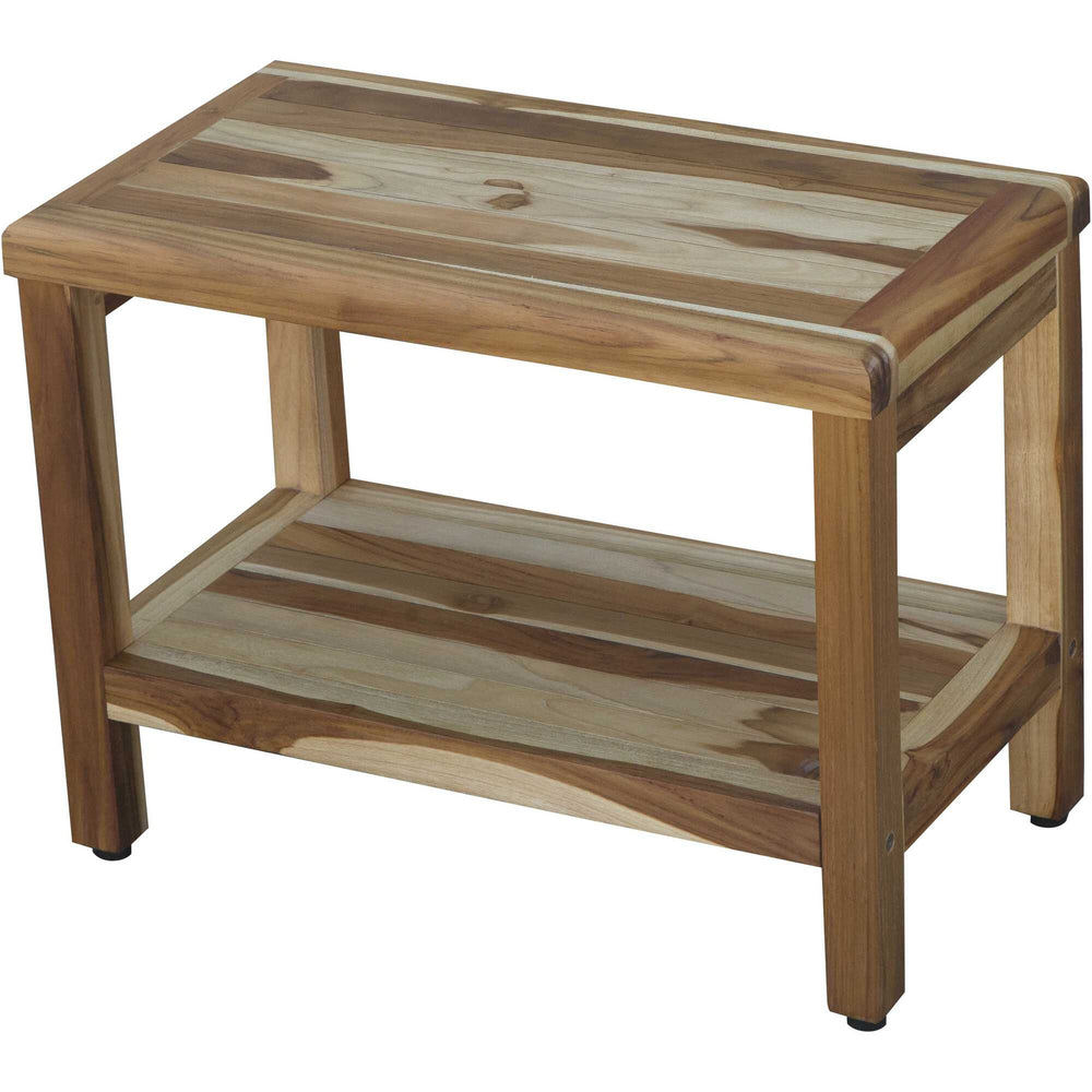 Homeroots 22" X 24" Natural Wood Shower Bench  Teak 376699