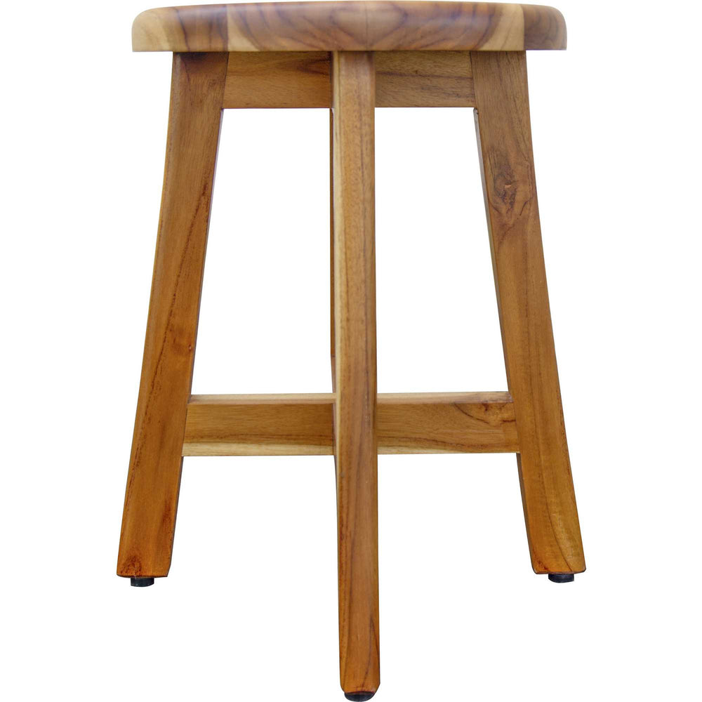Homeroots 18" Natural Brown Backless Bar Chair  Solid Wood 376718