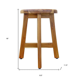 Homeroots 18" Natural Brown Backless Bar Chair  Solid Wood 376718