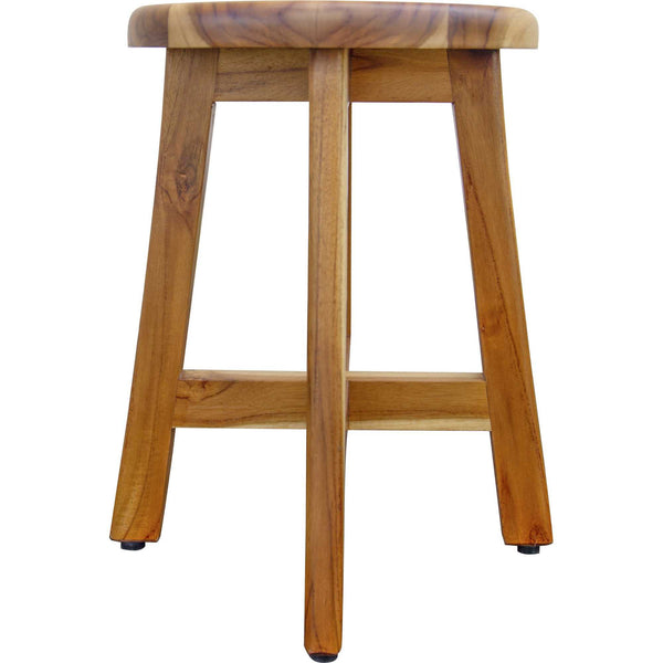 Homeroots 18" Natural Brown Backless Bar Chair  Solid Wood 376718