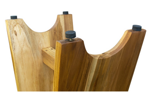 Homeroots Compact Contemporary Teak Shower Stool In Natural Finish  Wood 376726