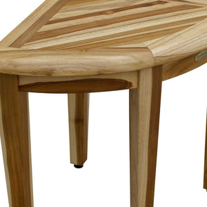 Homeroots 18" X 23" Natural Teak Corner Shower Bench  Teak 376731